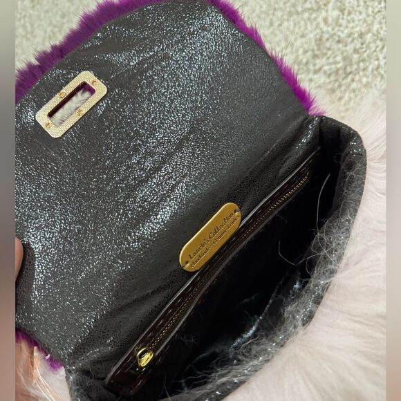 Natural Mink Fur Flap With Real Fox Fur Full Coverall Shoulder Bag/Crossbody - Picture 16 of 16